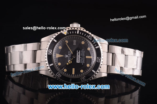 Rolex Submariner Comex Swiss ETA 2836 Automatic Steel Case and Strap with Black Dial - Click Image to Close